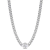 Mimi & Max 1 5/8 Ct Tgw Created White Sapphire Necklace In Sterling Silver In Silver