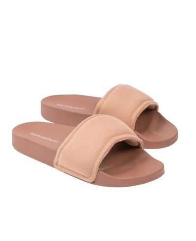 Bamabones Women's Pilo Slides In Tawny Brown In Pink