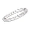 Ross-simons Sterling Silver Spiraled Oval Bangle Bracelet In Silver