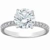 Pompeii3 2 1/3 Ct Diamond Solitaire Engagement Ring 14k White French Pave Set In Multi