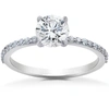 Pompeii3 1 Ct Lab Grown Diamond Ex3 Engagement Ring 14k White Gold (g-h,si1-si2) In Multi