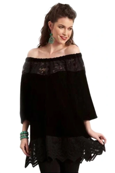Roja Collection Antique Peasant Top In Black