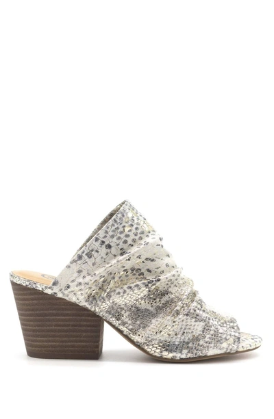 Golo Landon Snake Print Leather Block Heel In Metallic Mirror Wash In Multi