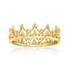 Ross-simons 14kt Yellow Gold Royal Crown Ring In Gold