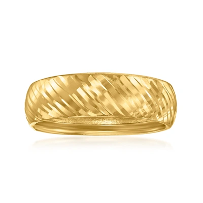 Canaria Fine Jewelry Canaria 10kt Yellow Gold Diagonal-pattern Ring
