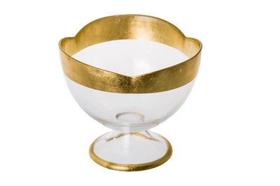Classic Touch Decor Flower Shaped Footed Bowl Gold