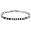 Mimi & Max Tennis Bracelet In Sterling Silver - 7 1/4 In. In Black