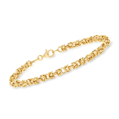 Ross-simons 18kt Yellow Gold Byzantine Bracelet In White