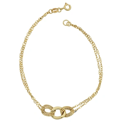 Fremada 14k Yellow Gold Triple Link And Double Strand Bracelet (7.5 Inches)