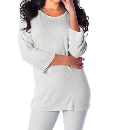 French Kyss Lillie Kashmira 3/4 Sleeve Tunic In Mint In Grey