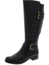Naturalizer Jessie Womens Leather Wide Calf Riding Boots In Black