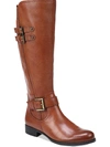 Naturalizer Jessie Womens Leather Wide Calf Riding Boots In Brown