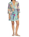 JOHNNY WAS DRAWSTRING PATCHWORK COVERUP IN MULTI