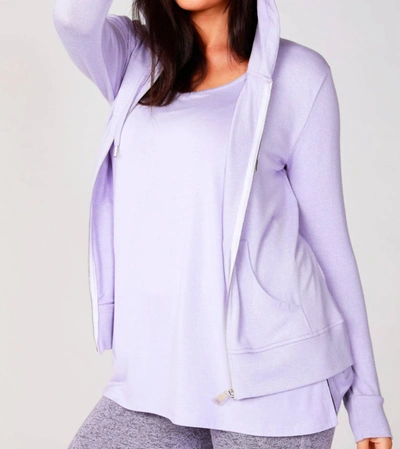French Kyss Zip Peace Hoodie In Lilac In Purple