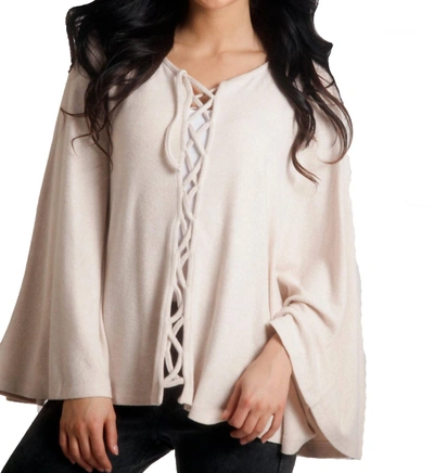 French Kyss Jessica Kashmira Poncho In Beige