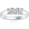 Pompeii3 1ct Three Stone Princess Cut Diamond Ring 14k White Gold In Multi