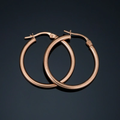 Fremada 14k Rose Gold 2x20mm Polished Hoop Earrings
