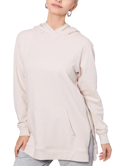B & A By Betsy And Adam Womens Side Zipper Pullover Hoodie In Beige
