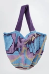 CASTELLANO MALEIWA HANDMADE TOTE BAG IN PURPLE/BLUE