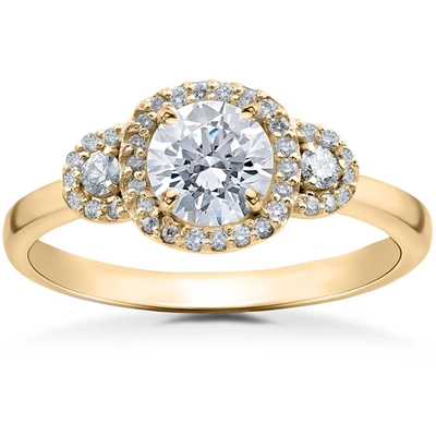 Pompeii3 1/2ct Diamond Charlotte Halo Engagement Ring Setting In Multi