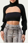 The Sang Turtleneck Arm Warmer In Black In Black