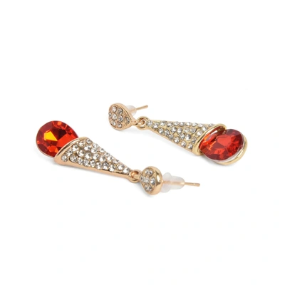 Sohi Designer Party Plated Earrings In Red