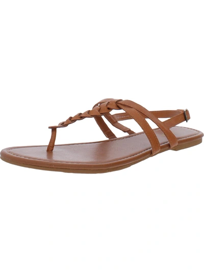 Arizona Jeans Co. Gibson Womens Thong Slingback Flat Sandals In Brown