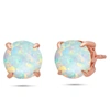 Nicole Miller Sterling Silver 8mm Gemstone Round Stud Earrings With 14k Rose Gold Overlay In Multi