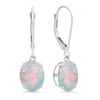 Max + Stone 14k White Gold 8x10mm Oval Gemstone Dangle Earrings In Multi
