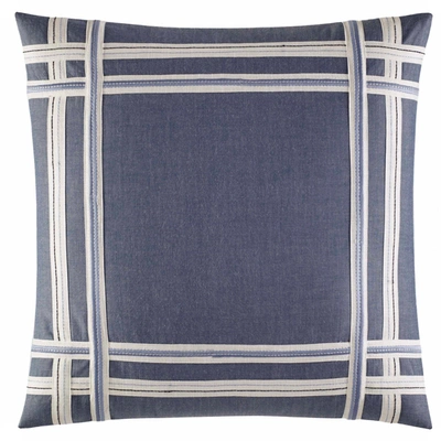 NAUTICA FAIRWATER CHAMBRAY TAPED APPLIQUE THROW PILLOW