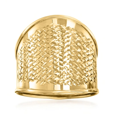 Ross-simons Italian 14kt Yellow Gold Wide Diamond-cut Ring