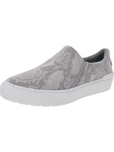 Dr. Scholl's Shoes Do It Right Womens Faux Suede Lifestyle Slip-on Sneakers In Grey