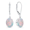 Max + Stone 14k White Gold 8x10mm Oval Gemstone Dangle Earrings In Multi