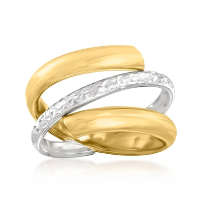 Ross-simons Italian 14kt 2-tone Gold Spiral Ring In Yellow