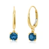 NICOLE MILLER 10K WHITE OR YELLOW GOLD CUSHION CUT 5MM GEMSTONE DANGLE LEVER BACK EARRINGS WITH PUSH BACKS