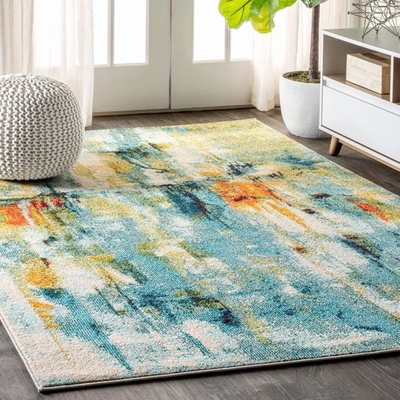 Jonathan Y Contemporary Pop Modern Abstract Waterfall Area Rug In Blue