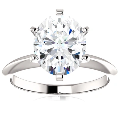 Pompeii3 2 Ct Oval Moissanite Solitaire Engagement Ring 14k White Gold In Multi
