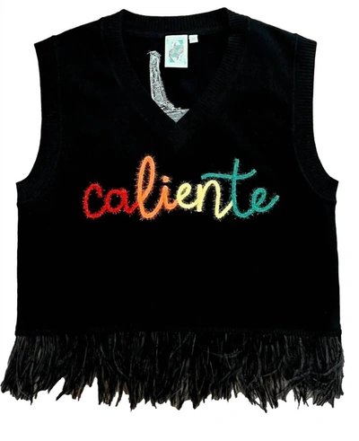 Queen Of Sparkles Caliente! Feather Tank In Black