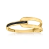 Canaria Fine Jewelry Canaria 10kt Yellow Gold Open-space Ring With Black Enamel In Gold