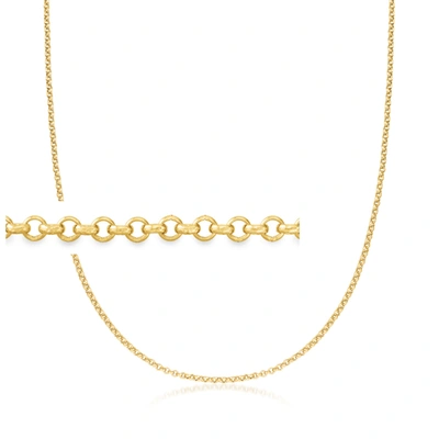 Rs Pure Ross-simons 2.5mm 14kt Yellow Gold Rolo Chain Necklace In White
