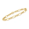 Ross-simons Italian 14kt Yellow Gold Cable-link Bracelet In White