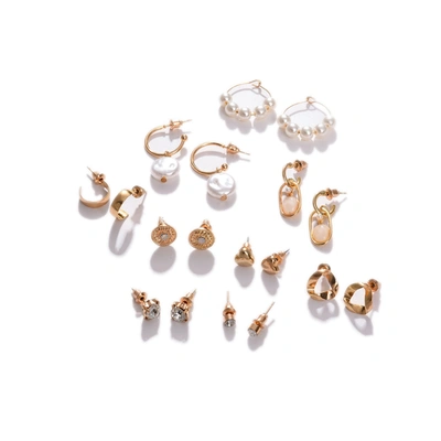Sohi Gold-toned Contemporary Studs Earrings