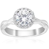 POMPEII3 1 1/6 CT DIAMOND HALO INTERTWINED ENGAGEMENT RING 14K WHITE GOLD