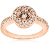 POMPEII3 1CT PAVE DIAMOND MORGANITE HALO ENGAGEMENT RING 14K ROSE GOLD