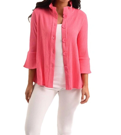 French Kyss Kara 3/4 Jacket In Fuchsia In Pink