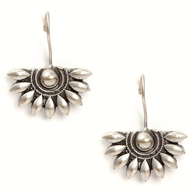 Sohi Crescent Shaped Silver-plated Drop Earrings