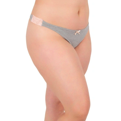 Undersummers By Carrierae Lux Cotton Thong In Grey