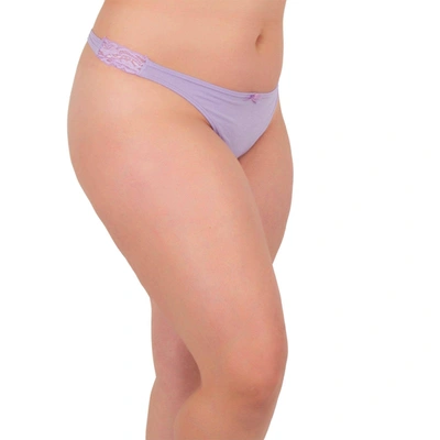 Undersummers By Carrierae Lux Cotton Thong In Purple