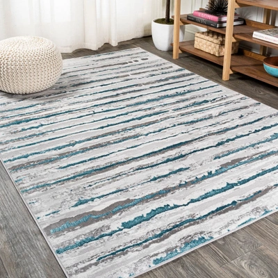 Jonathan Y Batten Modern Stripe Area Rug In Grey