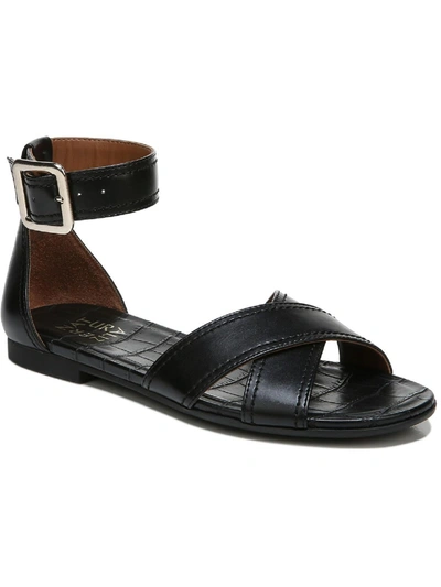 Naturalizer Sausalito Womens Criss-cross Front Ankle Strap Flat Sandals In Black